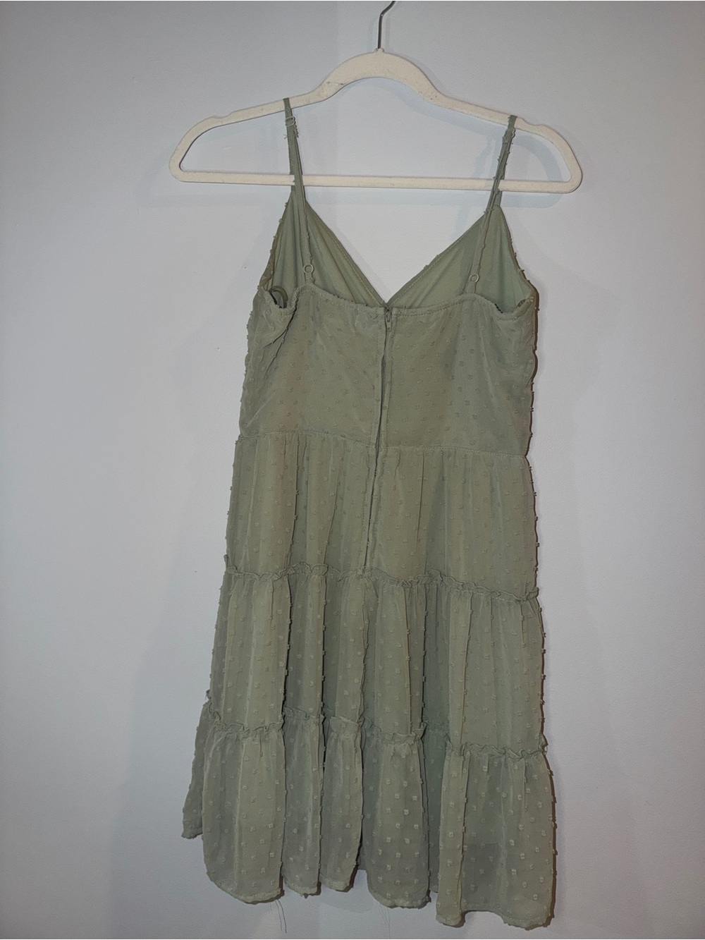 Altar’s State Light Green Swiss Dot Spaghetti Strap Dress - Picture 2 of 6